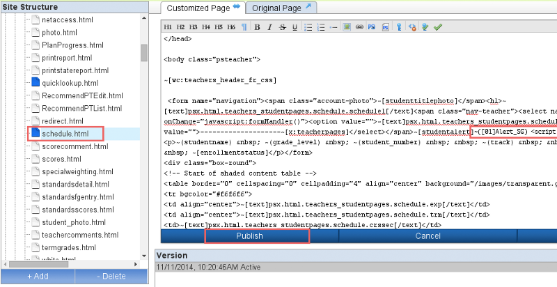 PowerSchool configuration