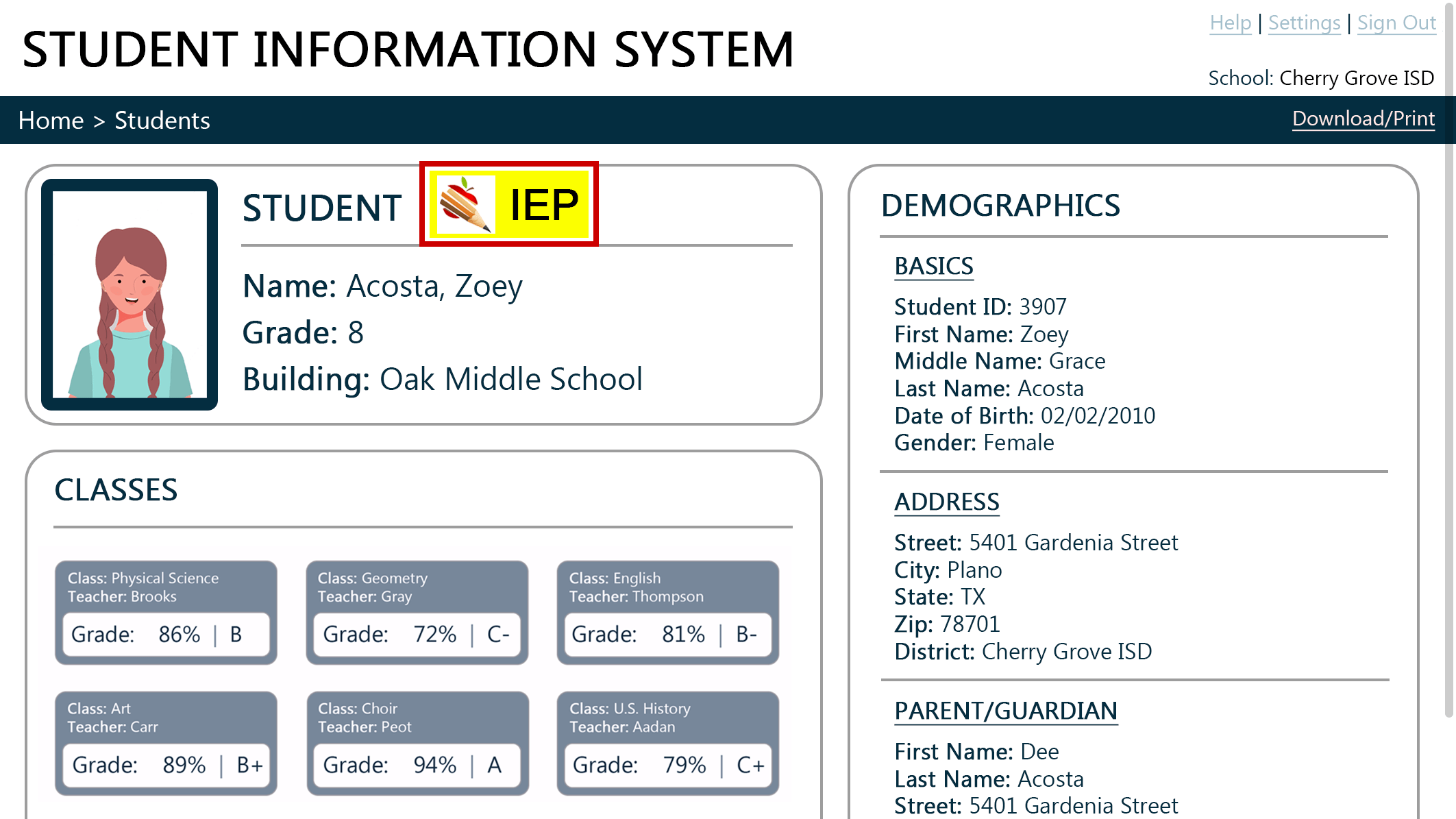 Alerts and document viewer